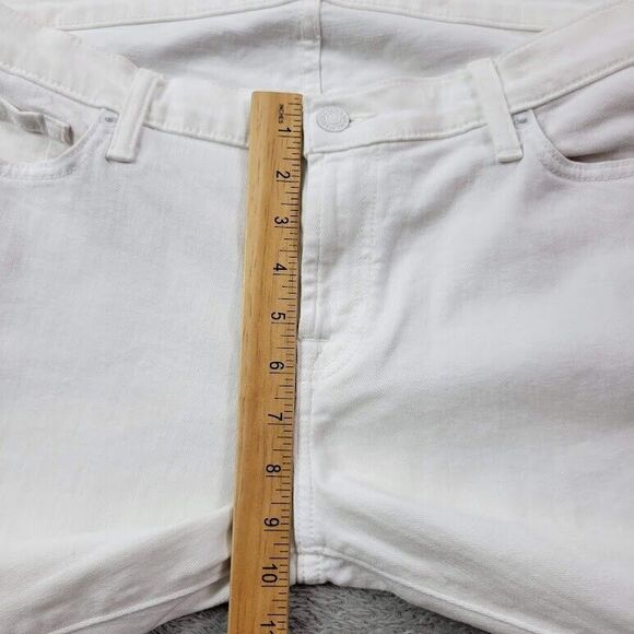 7 For All Mankind Jeans Women 32x32 White Original Bootcut Wide Baggy Y2K Skater - Picture 6 of 16